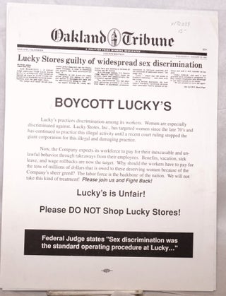 Cat.No: 172039 Boycott Lucky's. Lucky's is Unfair! Please DO NOT Shop Lucky Stores