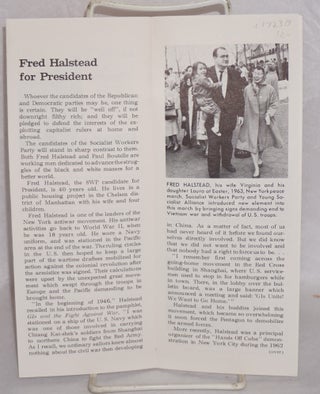 The Socialist candidates in 68. Fred Halstead for President, Paul Boutelle for Vice President