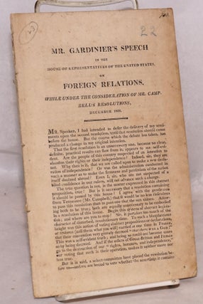 Cat.No: 173306 Mr. Gardinier's speech in the House of Representatives of the United...
