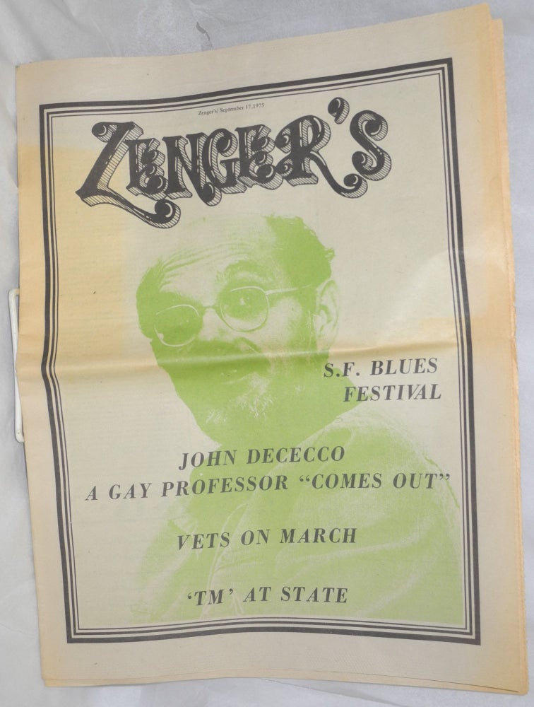 Cat.No: 173574 Zenger's. Sept. 17, 1975