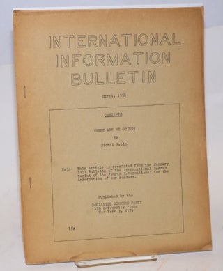 Cat.No: 173575 International information bulletin. (March 1951). Socialist Workers Party