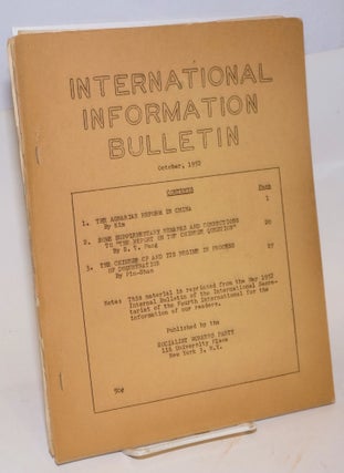 Cat.No: 173579 International information bulletin. (October 1952). Socialist Workers Party