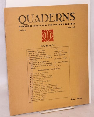 Cat.No: 174548 Quaderns d'estudis polítics, econòmics i socials. June 1935. Ferran...