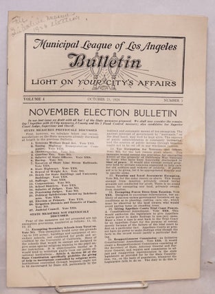 Cat.No: 174849 Municipal League of Los Angeles Bulletin: light on your city's affairs....