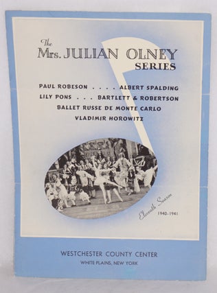 Cat.No: 175033 The Mrs. Julian Olney series: Paul Robeson, Albert Spalding, Lily Pons,...