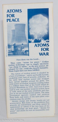 Cat.No: 175384 Atoms for Peace, Atoms for War. National Action / Research on the...