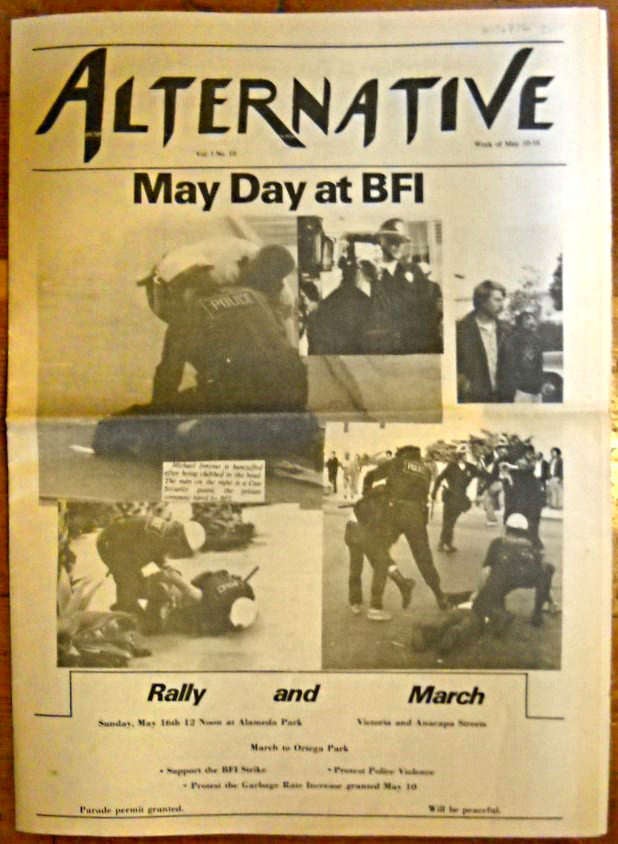 Cat.No: 176836 The Alternative newspaper vol. 1, no. 10, week of May 10-16: May Day at BFI