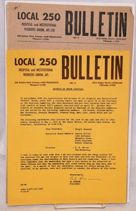 Cat.No: 176971 Local 250 Hospital and Institutional Workers Union, AFL Bulletin [four issues