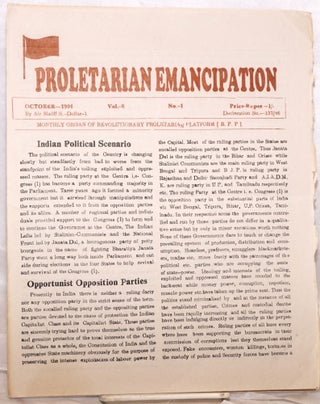 Cat.No: 176975 ProletarianEemancipation: Monthly organ of Revolutionary Proletarian...