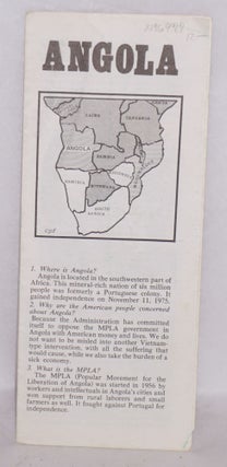 Cat.No: 176977 Angola (informational brochure). Angola Solidarity Coalition