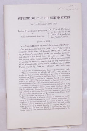 Cat.No: 177080 Junius Irving Scales, petitioner, v. United States of America. No. 1 -...