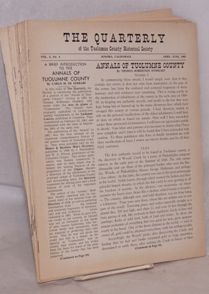 The Quarterly of the Tuolumne County Historical Society vol. 1, no. 1 (July-Sept 1961) through vol. 4 (April-June 1965) [16 items in a run]