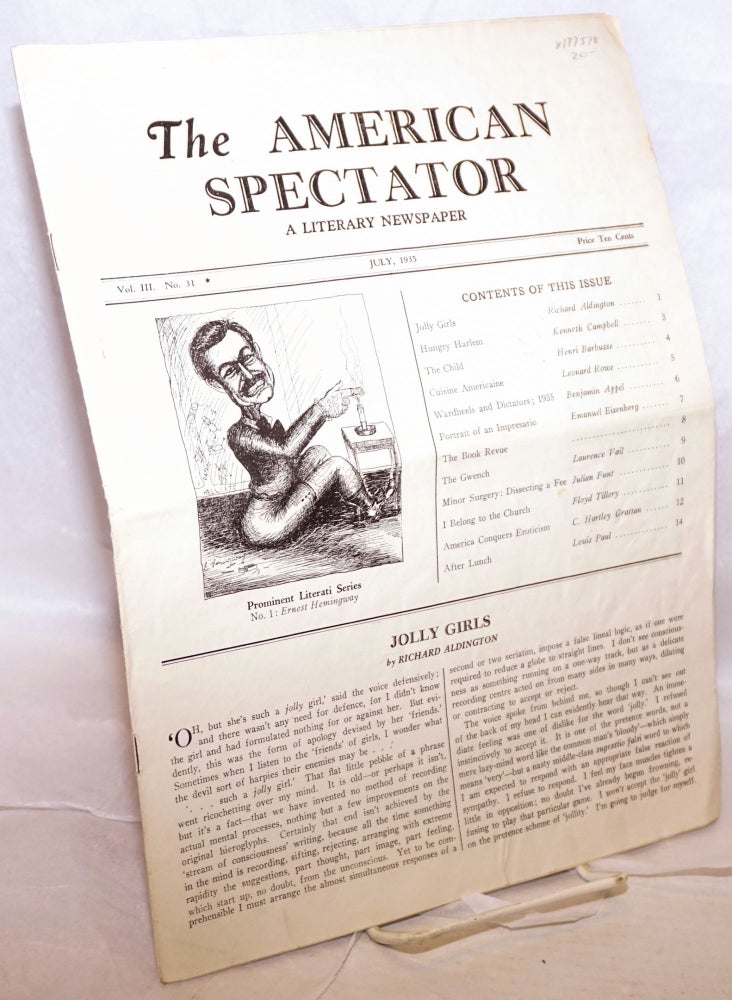 Cat.No: 177578 The American Spectator: a literary newspaper, vol. 3, no 31