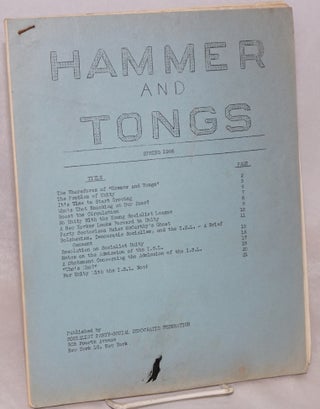 Cat.No: 178854 Hammer and Tongs. Spring 1958. Socialist Party - Social Democratic Federation