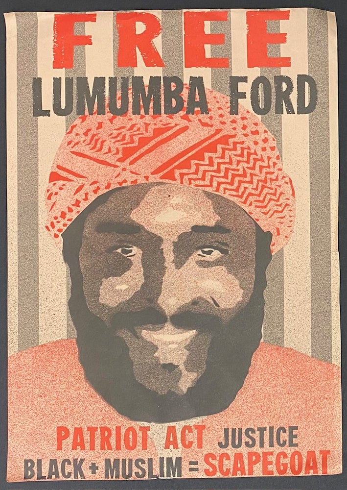 Cat.No: 179074 Free Lumumba Ford. Patriot Act Justice / Black + Muslim
