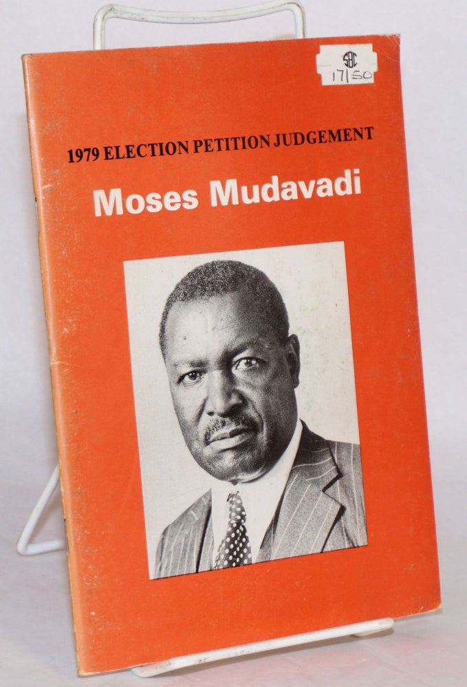 Cat.No: 179604 1979 Election Petition Judgement. Moses Mudavadi.