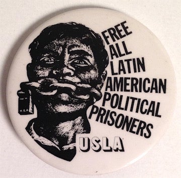 Cat.No: 180238 Free all Latin American Political Prisoners / USLA [pinback button]