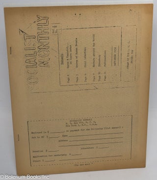 Cat.No: 181309 Socialist Monthly: Vol. II, no. 8 (September 1952