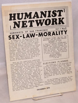 Cat.No: 181470 Humanist Network: vol. 1 no. 5 (Dec. 1975
