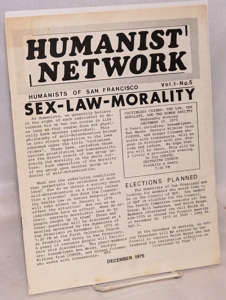 Cat.No: 181470 Humanist Network: vol. 1 no. 5 (Dec. 1975)