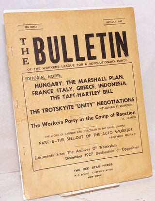 Cat.No: 181473 The Bulletin of the Workers League for a Revolutionary Party: Sept.-Oct....
