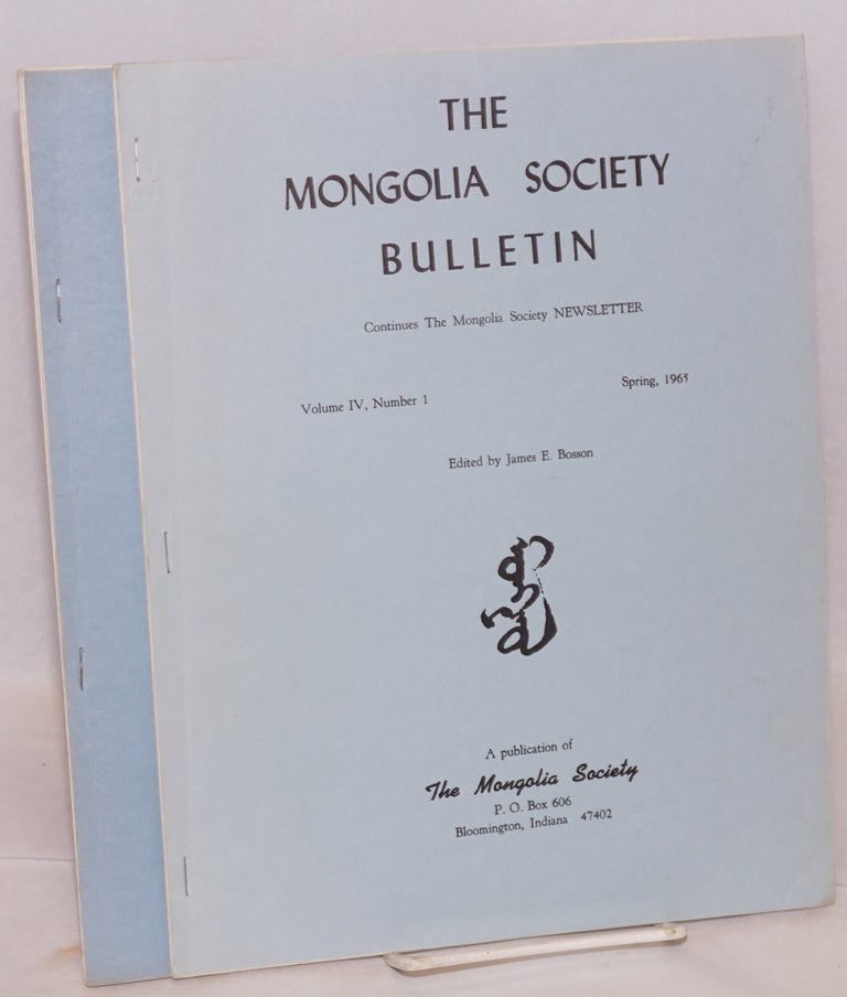 Cat.No: 181804 The Mongolia Society Bulletin. [two issues]. James Bosson.
