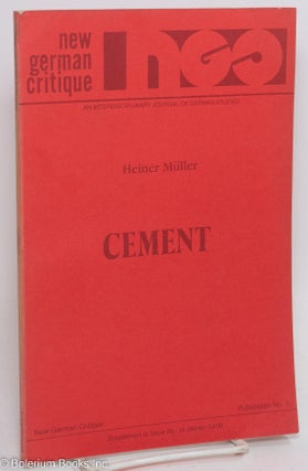 Cat.No: 182201 Cement. New German Critique, An Interdisciplinary Journal of German...