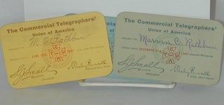Cat.No: 182428 Three union cards. Commercial Telegraphers' Union of America