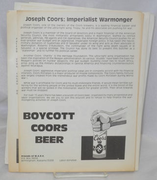 Eight Coors boycott items