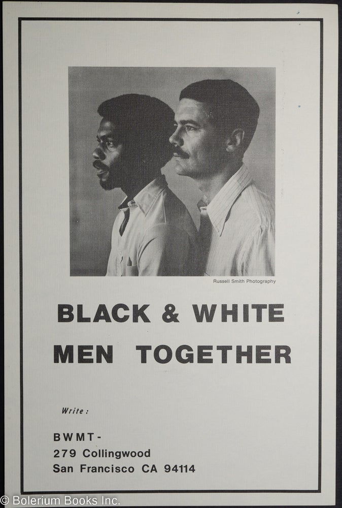 Cat.No: 182540 Black & white men together [poster]. Russell Smith, photographer.