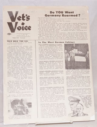 Cat.No: 182888 Vet's Voice: Special issue. Do you want Germany re-armed?