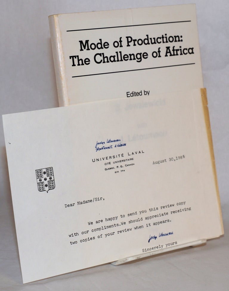 Cat.No: 182893 Mode of production: the challenge of Africa. B. Jewsiewicki, J. Létourneau.