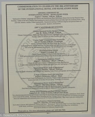Committee to Commemorate the 20th Anniversary of the International Hotel and Manilatown [handbill]