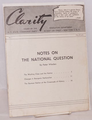 Cat.No: 183051 Clarity [2 issues]. Communist Party. New York State Education Department