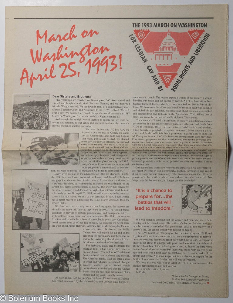Cat.No: 183233 March on Washington April 25, 1993! The 1993 March on