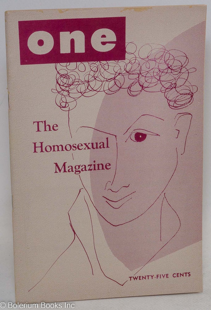 Cat.No: 183364 ONE; the homosexual magazine vol. 4, #3, March 1956. Ann Carll Reid, Donald Webster Cory, Lyn Pedersen, Dal McIntire, Eve Elloree aka Joan Corbin.