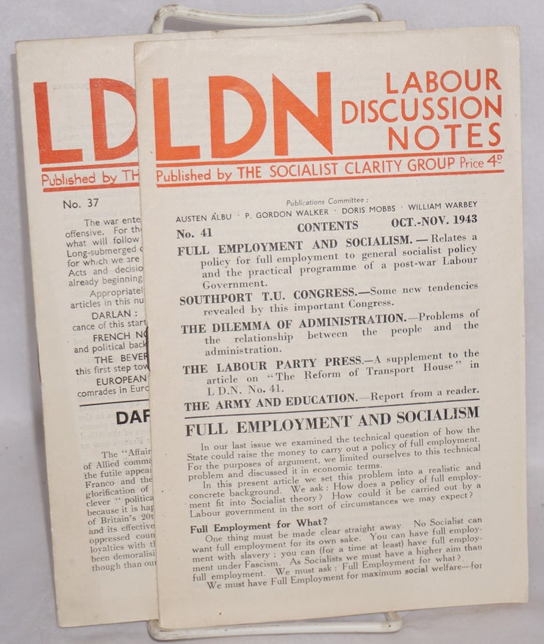 Cat.No: 183948 Labour Discussion Notes: Nos. 37 and 41 (Dec. 1942, Oct.-Nov. 1943)
