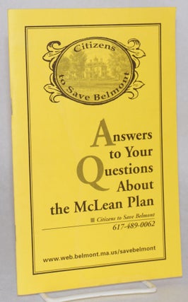Cat.No: 184228 Answers to Your Questions About the McLean Plan Vote July 20th 2 p.m. to 9...