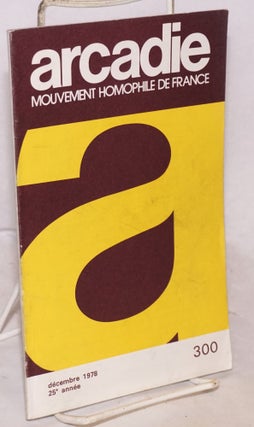 Cat.No: 184256 Arcadie: mouvement homophile de France, revue littéraire et scientifique,...