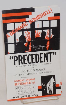 Precedent: a play about justice (2 handbills)