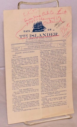 Cat.No: 184522 Sail on The Islander: a magazine of life, romance, adventure. Hails...