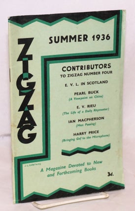Cat.No: 184628 Zigzag: a magazine devoted to new and forthcoming books, vol. I, no. 4,...