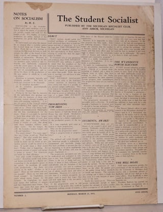 Cat.No: 185037 The Student Socialist: Number 1 (March 23, 1931