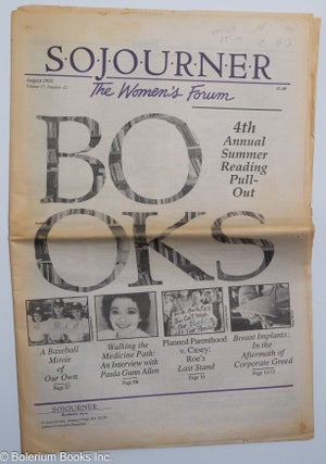 Cat.No: 185863 Sojourner: the women's forum; vol. 17, #12, August 1992, Books issue
