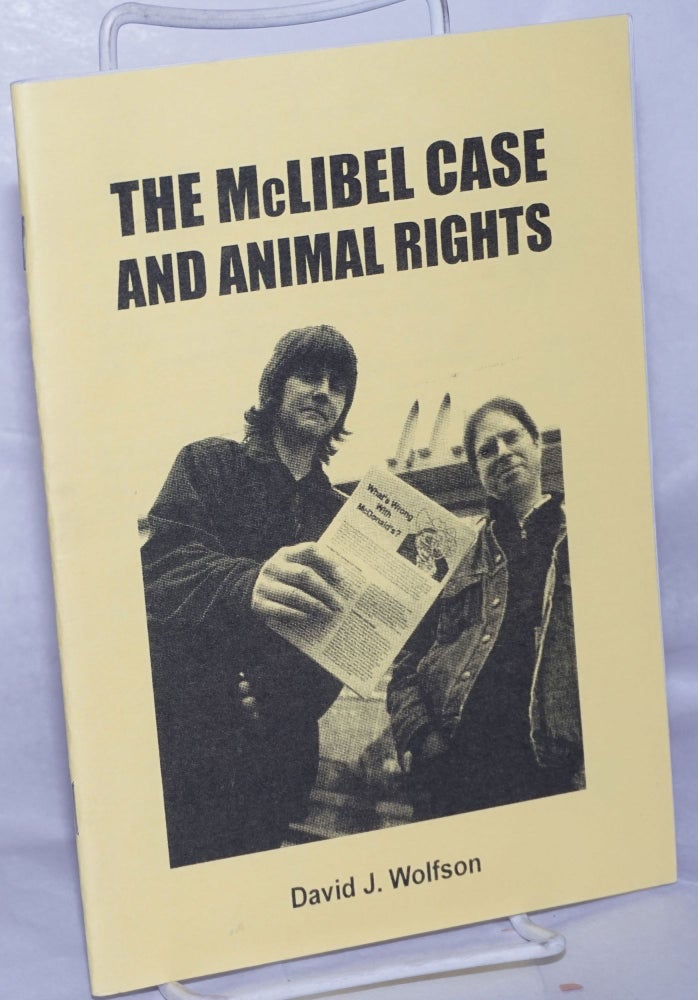 Cat.No: 186102 The McLibel case and animal rights. David J. Wolfson.