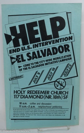 Cat.No: 186477 Help end US intervention in El Salvador: come to the city-wide...