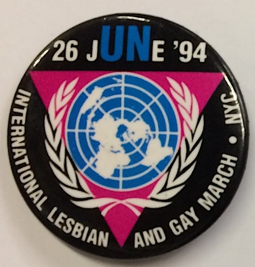 Cat.No: 186671 26 June '94 / International Lesbian & Gay March [pinback button]