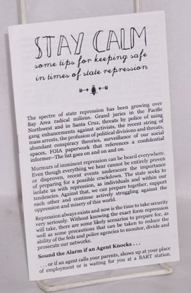 Cat.No: 187337 Stay calm: some tips for keeping safe in times of state repression