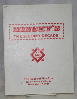 Cat.No: 187714 Minsky's Second Decade program for the 11th annual A Date at Minsky's at...