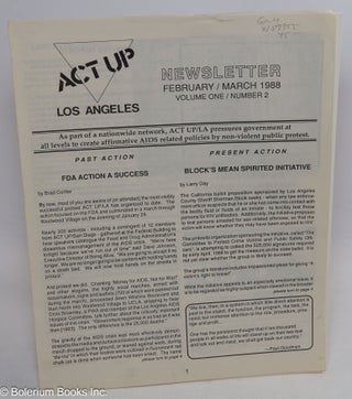 Cat.No: 187755 ACT UP / Los Angeles: Newsletter of the Aids Coalition to Unleash Power /...